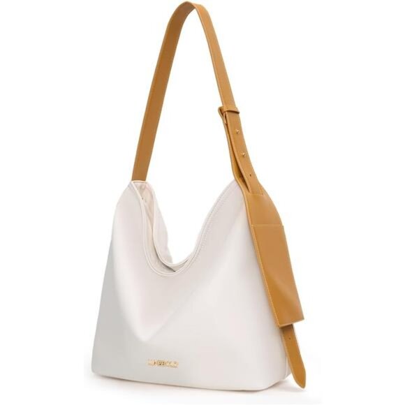 Women Shoulder Handbags with Small Pocket Beige - Picture 4 of 6